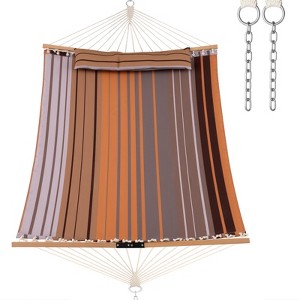 Tangkula Patio Hammock Foldable Portable Swing Chair Bed Detachable Pillow Blue & Green - 1 of 4
