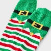 Women's Elf Christmas Knee High Socks with Feather Yarn Cuff - Wondershop™ Green/Red/White 4-10 - 3 of 3
