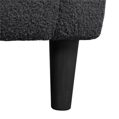 Dark Gray Boucle Upholstered Barrel Accent Chair