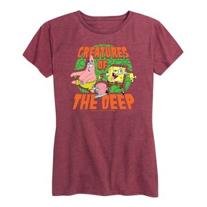 Women's - SpongeBob SquarePants - Creatures Of The Deep Short Sleeve Graphic T-Shirt - 1 of 4