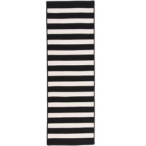 Colonial Mills Stripe It - Black White 2 ft.x10 ft. Runner (Rectangle) Rug Indoor/Outdoor 100% Polypropylene - 1 of 1