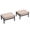 Sonkuki 2-Piece Ottomans with Solution-Dyed Fabric Cushion, Ideal for Patio - 2 of 4