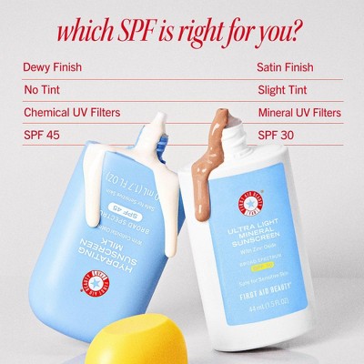 FIRST AID BEAUTY Hydrating Sunscreen Milk - SPF 45 - 1.7oz: Face Application, Lotion, Octocrylene