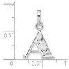 Black Bow Jewelry Sterling Silver, Sabrina Collection, D/C Block Initial  A Pendant - 4 of 4