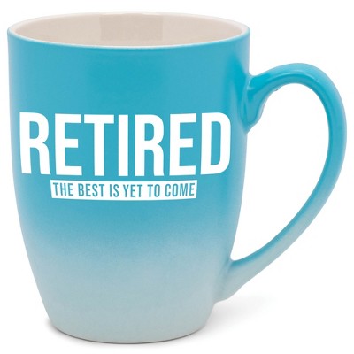 Elanze Designs Retired The Best Is Yet To Come Two Toned Ombre Matte Pale Blue and White 12 ounce Ceramic Stoneware Coffee Cup Mug