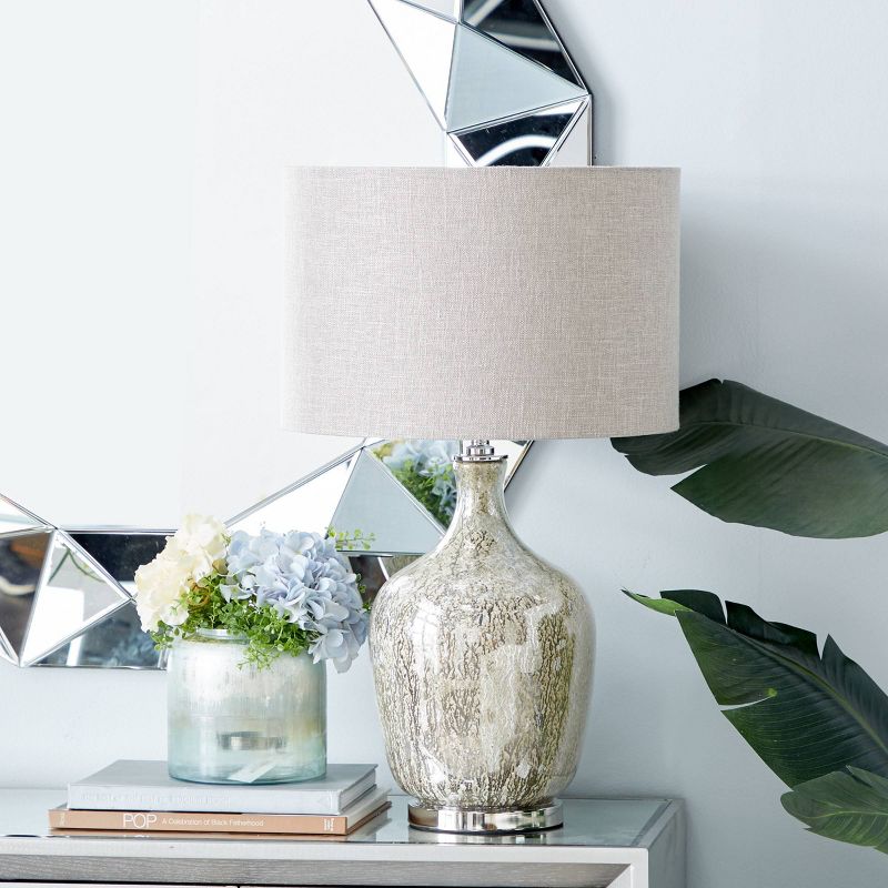 Glam Glass Table Lamp with Faux Mercury Glass Finish Silver - Olivia &#38; May, 3 of 24