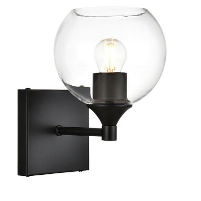 Elegant Lighting Foster 1 light Black and Clear Bath Sconce