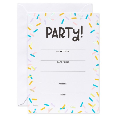 10ct Birthday Party Invitations Confetti - Spritz™