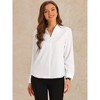 Allegra K Women's Work Business Office Long Sleeve V Neck Blouse - 4 of 4