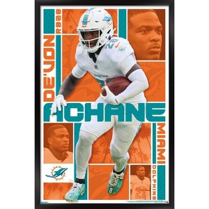 Trends International NFL Miami Dolphins - De'Von Achane 25 Framed Wall Poster Prints - 1 of 4