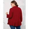 Clearlove Womens Plus Size 3/4 Sleeves Cardigan Lightweight Open Front Draped Ruffles Shawls Wraps Shrugs - 2 of 4