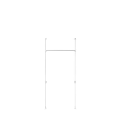 White Adjustable Tension Curtain Rod and Room Divider