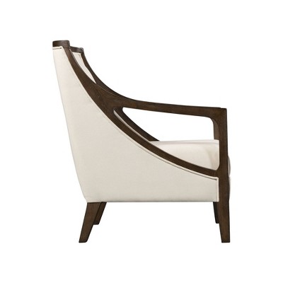 Dayna Transitional Beige Accent Chair with Trendy Cut-Outs