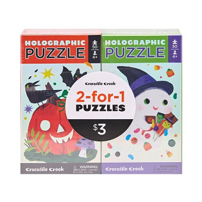 Crocodile Creek Holographic 2 for 1 Puzzle Ghost Friends