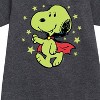 - Peanuts - Vampire Snoopy Stars Graphic Short Sleeve Fleece Dress - 2 of 4