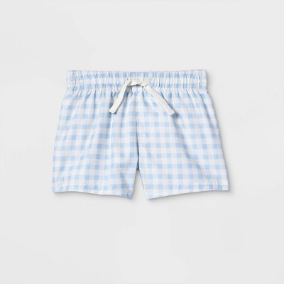 Baby Boys' Gingham Swim Shorts - Cat & Jack™ Blue 0-3M