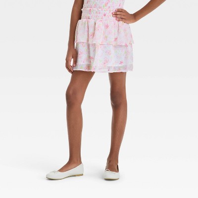 Girls' Chiffon Tiered 'Floral' Skirt - Cat & Jack™