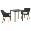 vidaXL 3 Piece Garden Dining Set Black Poly Rattan - 2 of 4