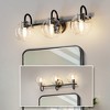 DORESshop 25 in. 3-Light Black Vanity Light with Globe Clear Glass Shades for Bathroom, Mirror, Bedroom - 2 of 4
