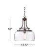 Franklin Iron Works Charleston Bronze Pendant Chandelier 13 1/2" Wide Modern LED Clear Glass for Dining Room House Kitchen Island Entryway Bedroom - 4 of 4