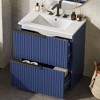 NicBex Modern Fluted Design Freestanding Vanity, Bathroom Vanity with Ceramic Sink, Dual-Tier Split Full-Extension Drawers - 2 of 4