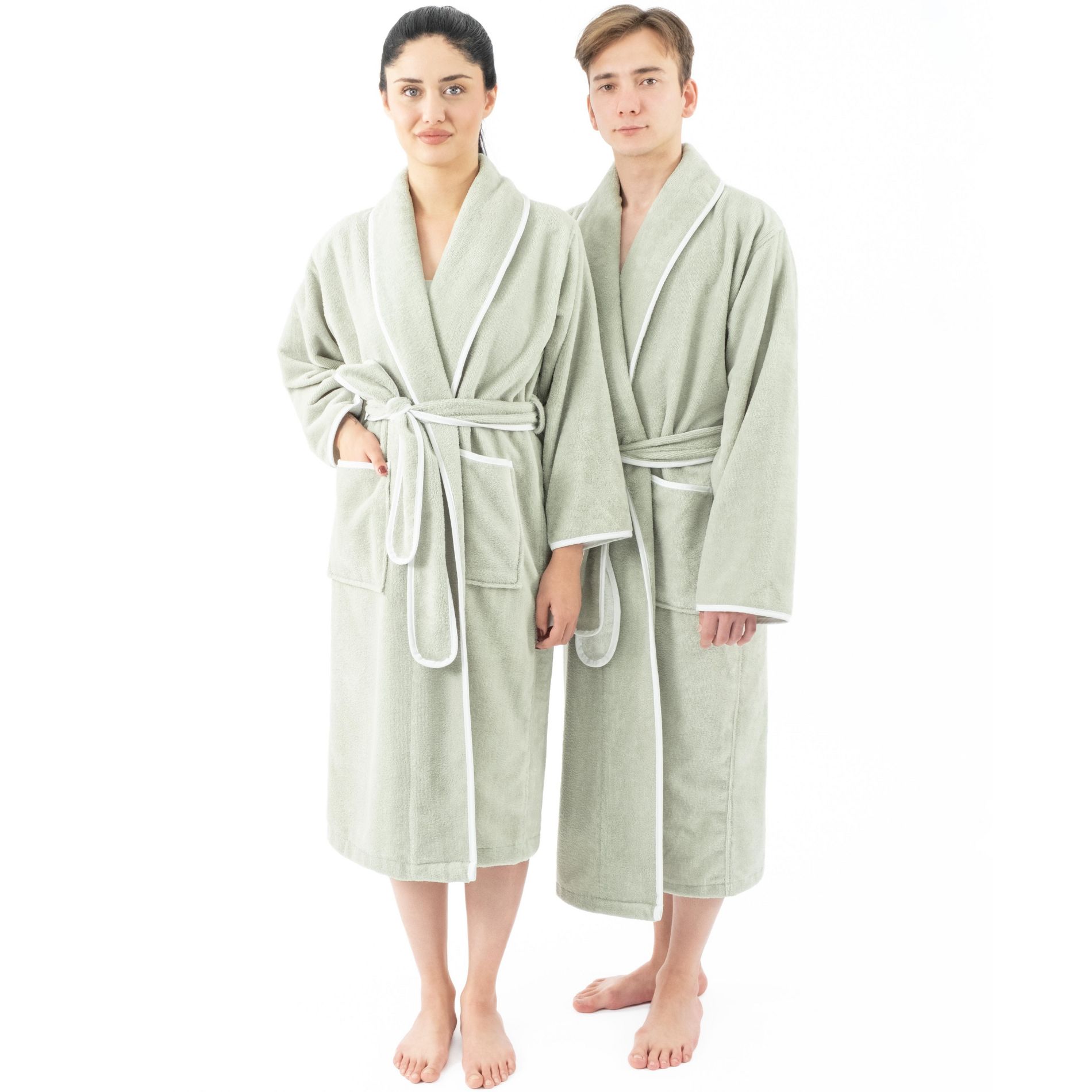American Soft Linen Triga - Bamboo Robes for Women and Men, Unisex Plush Spa Lounging Bathrobe, 1 Piece Cozy Robe for Couples After Shower