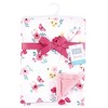 Hudson Baby Girls Plush Blanket with Furry Binding and Back, Butterfly Floral, One Size - 2 of 2