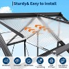Garvee 6 x 8 FT Greenhouse, Greenhouse with Aluminum Frame, Lockable Door and Ajustable Roof Vent  for Outside Garden Backyard, Patio, Black - 3 of 4