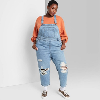 distressed overalls plus size