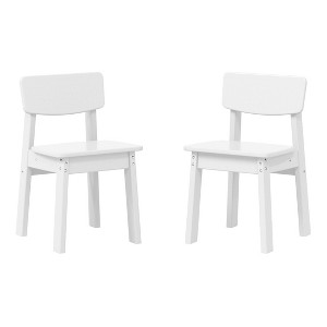 WestinTrends Tiny Terraces Outdoor HDPE Kids Modern Plastic Toddler Dining Chairs (Set of Two) - 1 of 4