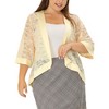 Agnes Orinda Women's Plus Size Elegant 3/4 Sleeve Open Front Lace Lightweight Cardigans - 2 of 4