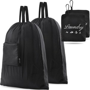 Upgraded Travel Laundry Bags, 24"L x 21"W with Handles & Carabiner for Travel & Fitness - 1 of 4