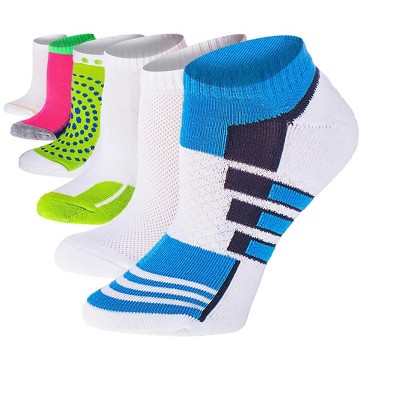 Tipi Toe Women's 6 Pack Cushioned Comfort Hiking Multicolors Sporty Designs Women Running Socks