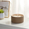 3 Wick 14oz Matte Textured Ceramic Wooden Wick Candle Brown / Coconut Water and Orchid – Threshold™; - 2 of 3