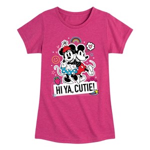 Girls' - Disney - Mickey Minnie Hi Ya Cutie Fitted Short Sleeve Graphic T-Shirt - 1 of 4