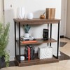 Danya B. 32" Oslo 3 Shelf Contemporary wood and metal Etagere Bookcase Brown/Black: MDF Iron Frame, Fixed Shelves - 3 of 4