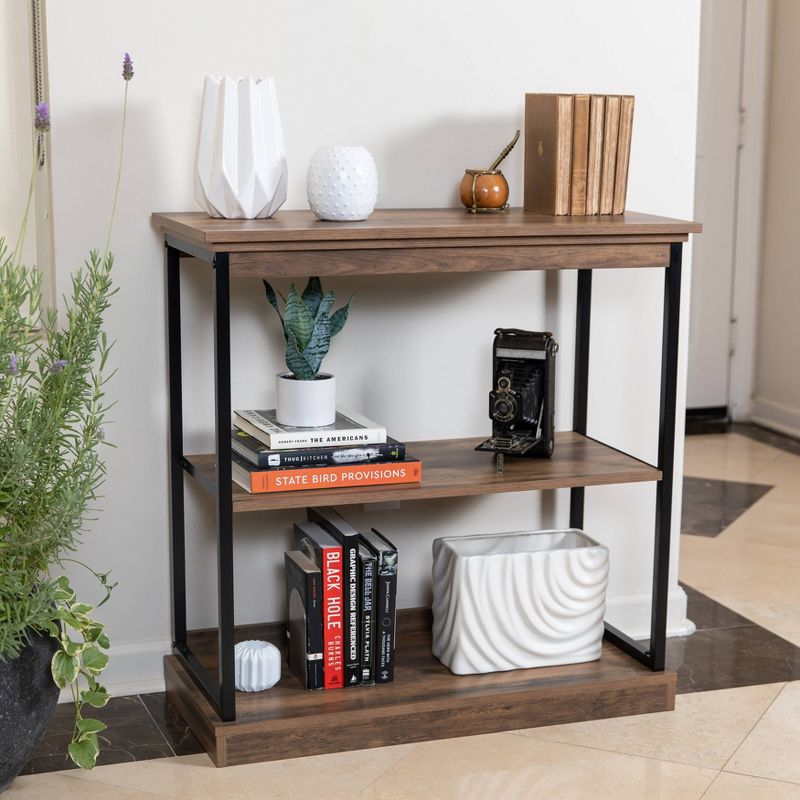 32&#34; Oslo 3 Shelf Contemporary wood and metal Etagere Bookcase Brown/Black - Danya B., 4 of 22