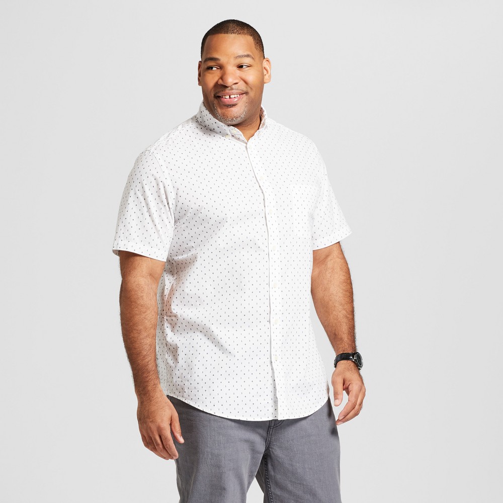 Men's Big & Tall Short Sleeve Soft Wash Standard Fit Button-Down Shirt - Goodfellow & Co White 3XBT