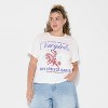 Women's Hot Spring Ranch Short Sleeve Graphic Shrunken T-Shirt - White - 2 of 3