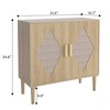 Buffet Cabinet with Storage - Stylish Sideboard with 2 Rattan Decorated Doors - Versatile Accent Cabinet for Living Room, Dining Room, Entryway,wood - 2 of 4