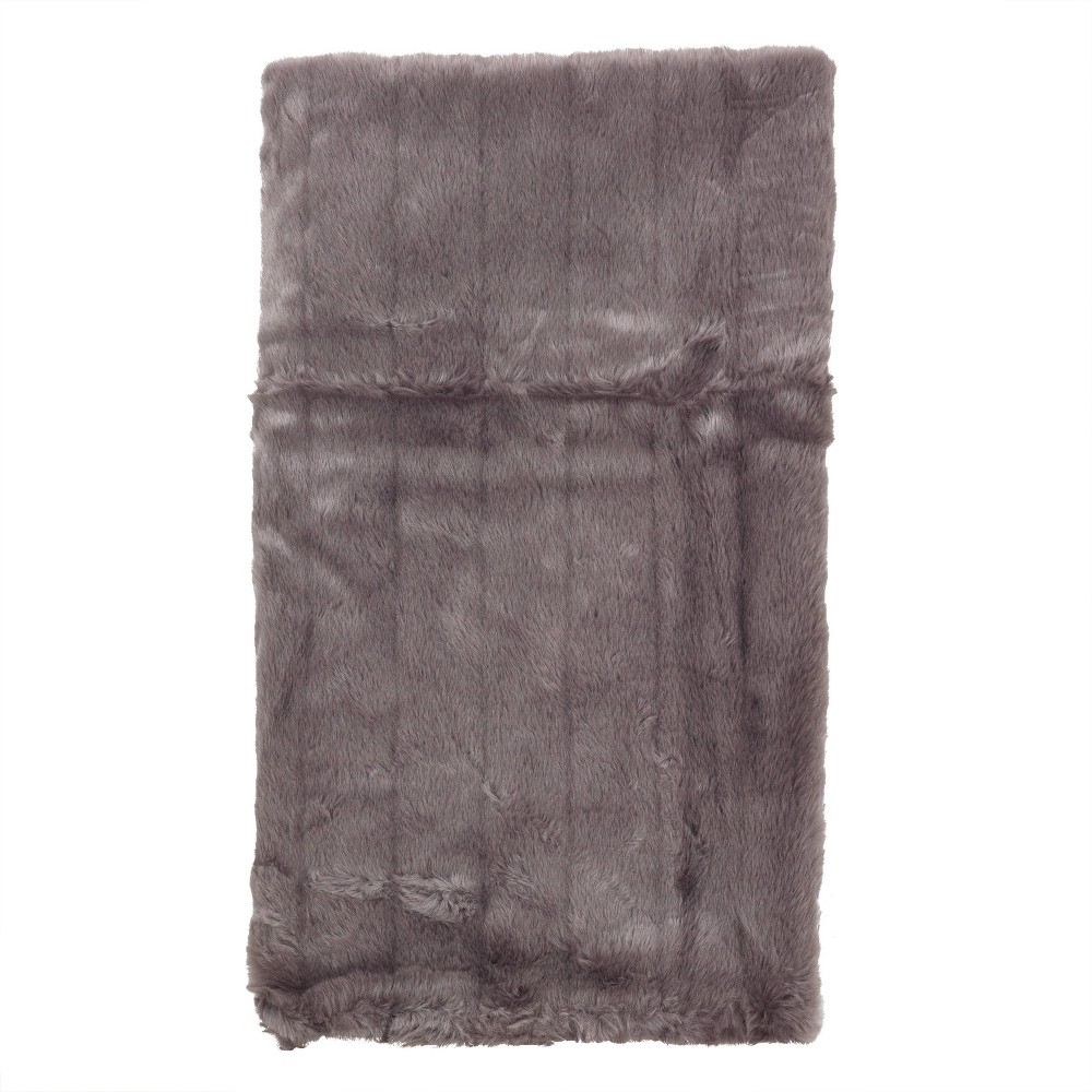 UPC 789323319104 product image for Faux Fur Throw Blanket Graphite - Saro Lifestyle | upcitemdb.com