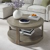 Modern 40" Round Coffee Table with Concealed Wheels, 2-Tier Center Table for Living Room, Office, or Apartment - Panipeachy - 2 of 4