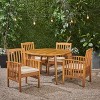 Christopher Knight Home Maura Outdoor Acacia Wood 5 Piece Dining Set with Water Resistant Cushion - 2 of 4