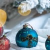 NAYSAYE Party Decoration and Accessories Set of 4 Glass Christmas Ball Ornaments for Christmas Tree Decors, Blue, 4.7"*4.7"*0.11" - 4 of 4