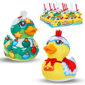 Mini Kwaaks Christmas Plush, Set of 2 - 10 cm Collectible Plush Toys with Stitched Eyes, Soft Beak & Hanging Loop - Santa & Christmas Tree Designs - 1 of 4