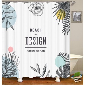 Beach Design Shower Curtains for Bathroom Waterproof Fabric Bath Curtain Durable Soft Stylish Bathroom Decor 72x72 Inch - 1 of 1