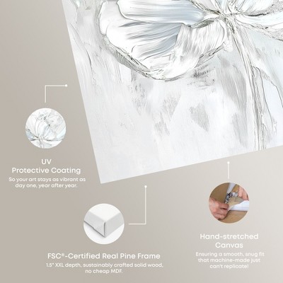 Off-White Magnolia Floral Canvas Wall Art, 16" x 16"