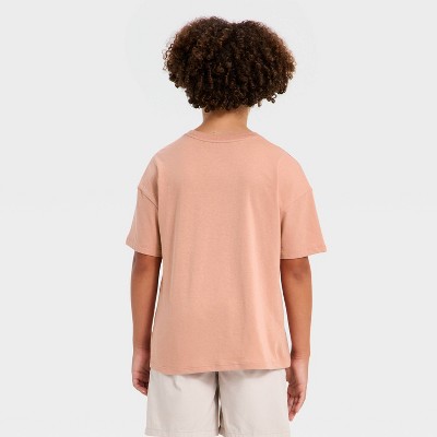Детские Cat & Jack Boys' Short Sleeve Astronaut Paradise Oversized Graphic T-Shirt - Cat & Jack™ Clay Pink M — фото 3