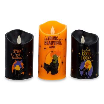 Ukonic Disney Hocus Pocus LED Flickering Flameless Candles With Timers | Set of 3