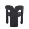 Gulches Set of 2 Contemporary Teddy Fabric Accent Dining Chairs - Curved Back, Elephant Feet, Steel Frame, 250 LBS Capacity, Black - 3 of 4